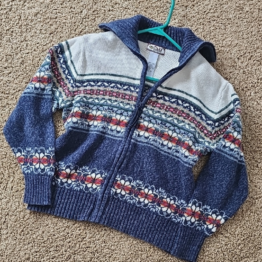 🚨 Vintage Tiara International Knit Cardigan with Navy Trim